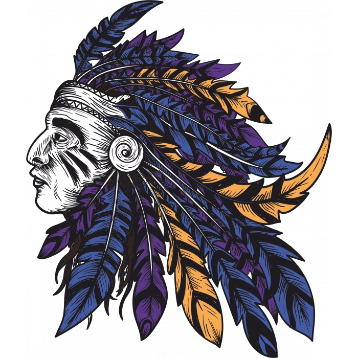 Kızılderili Sticker 10x10 cmRenkli Sticker