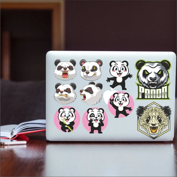 Panda Sticker Set -1 22 Parça Telefon, Tablet, Defter, Laptop Sticker
