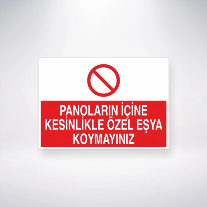 Panoların İçine Kesinlikle Özel Eşya Koymayınız Sticker 20X28 Cm