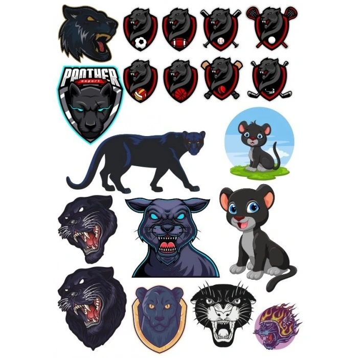 Panter Sticker Set -3 17 Parça Telefon, Tablet, Defter, Laptop Sticker