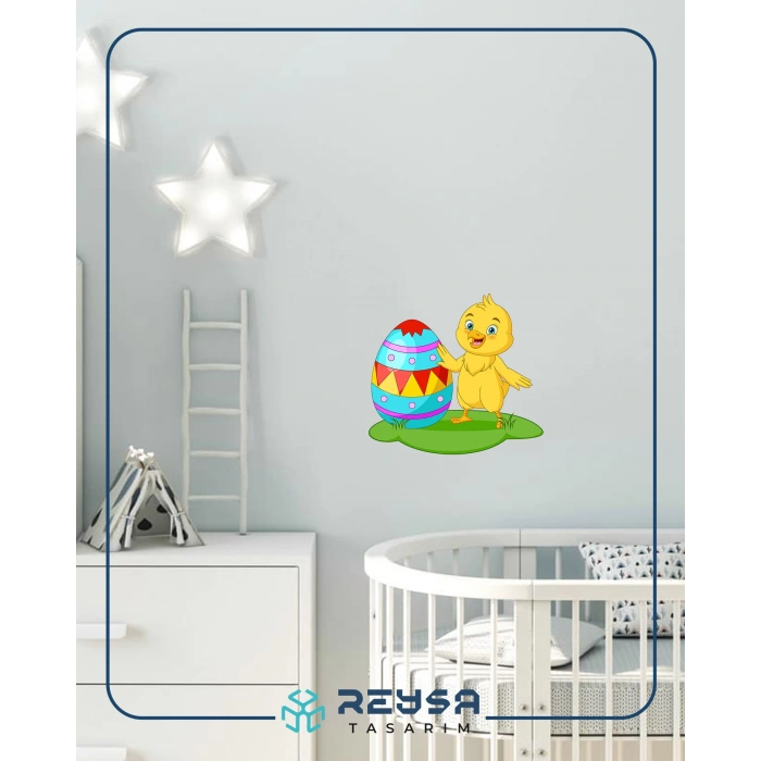 Paskalya Yumurtalı Civciv Duvar Stickerı