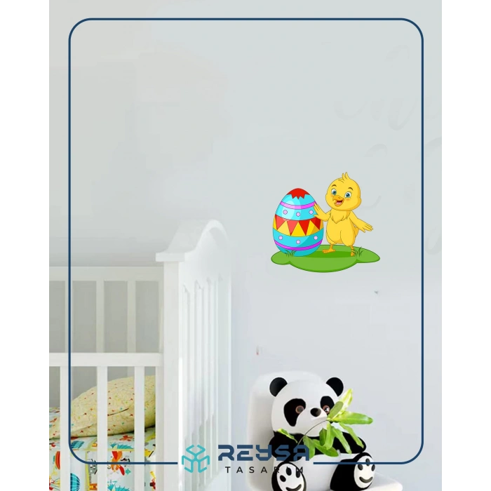 Paskalya Yumurtalı Civciv Duvar Stickerı