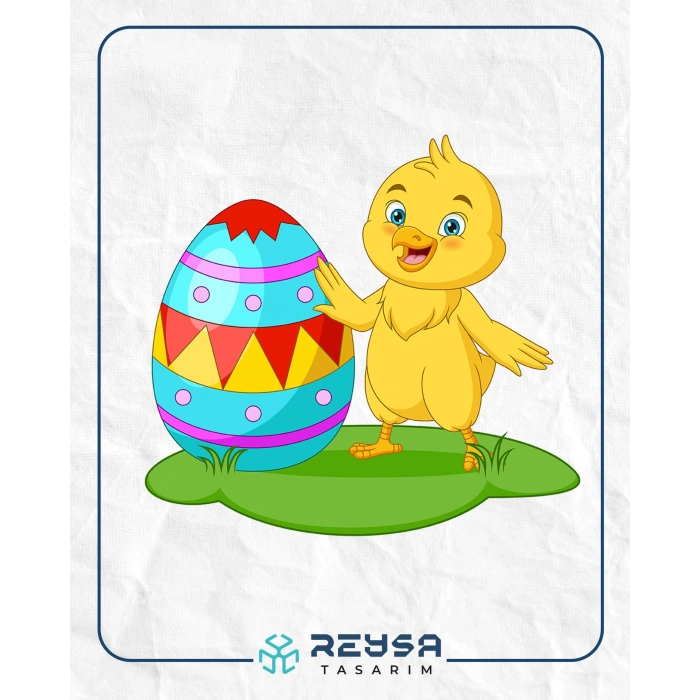 Paskalya Yumurtalı Civciv Duvar Stickerı