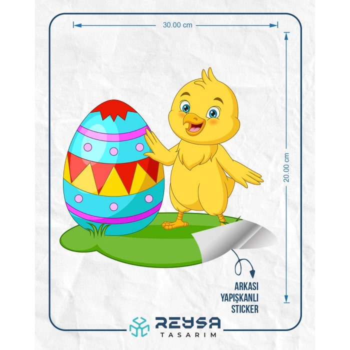 Paskalya Yumurtalı Civciv Duvar Stickerı
