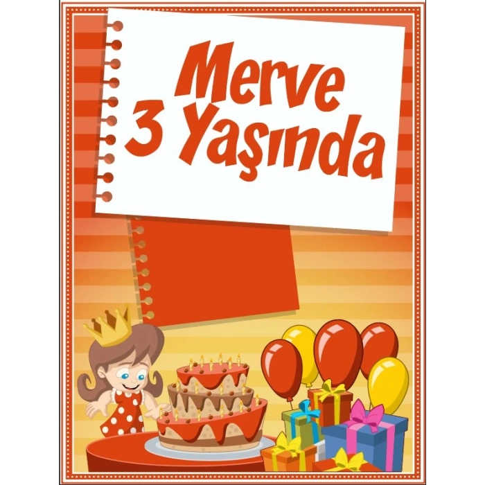 Pasta Temalı Doğum Günü Afişi 50X70 cm