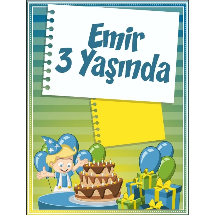 Pasta Temalı Doğum Günü Afişi 70X100 cm