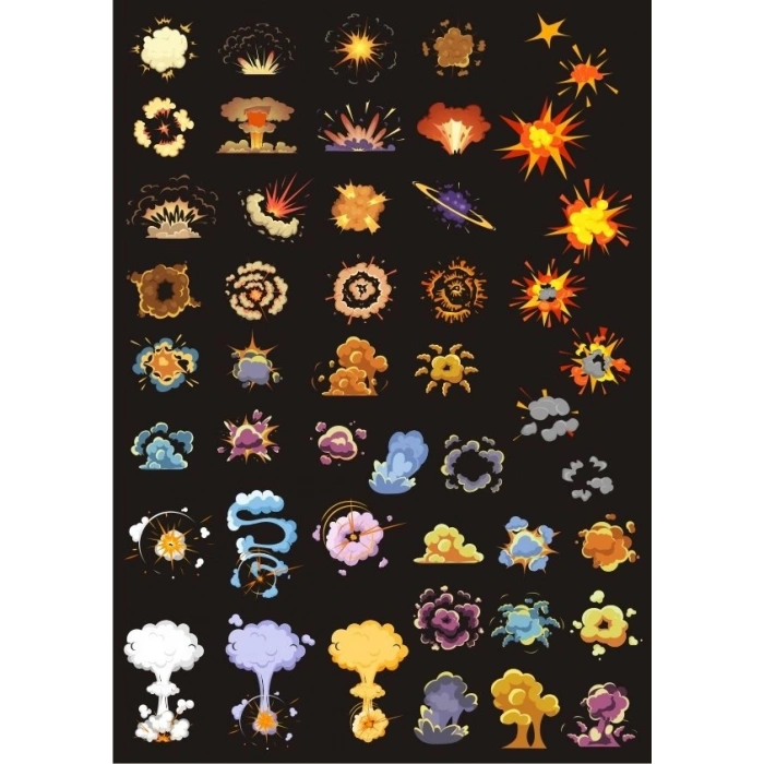 Patlamalar Sticker Set- 20 Parça Telefon, Tablet, Defter, Laptop Sticker