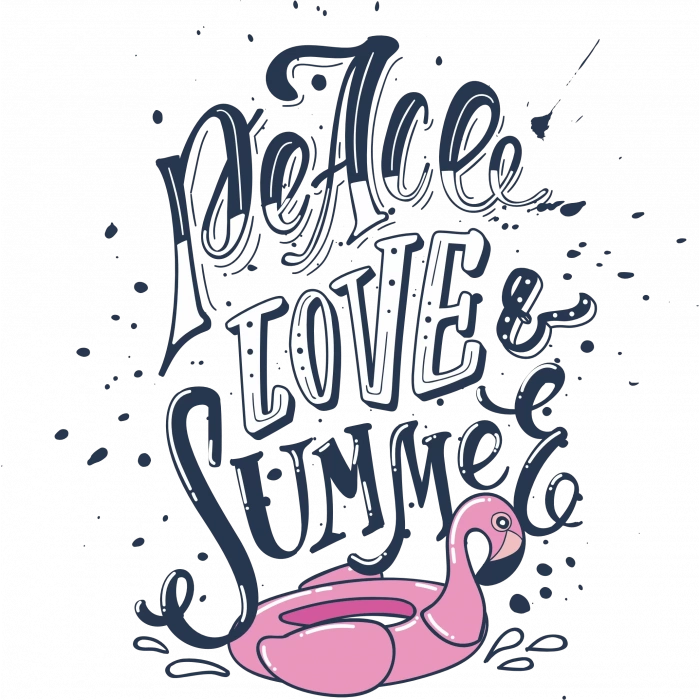 Peace Love Summer Sticker 10x10 cmRenkli Sticker