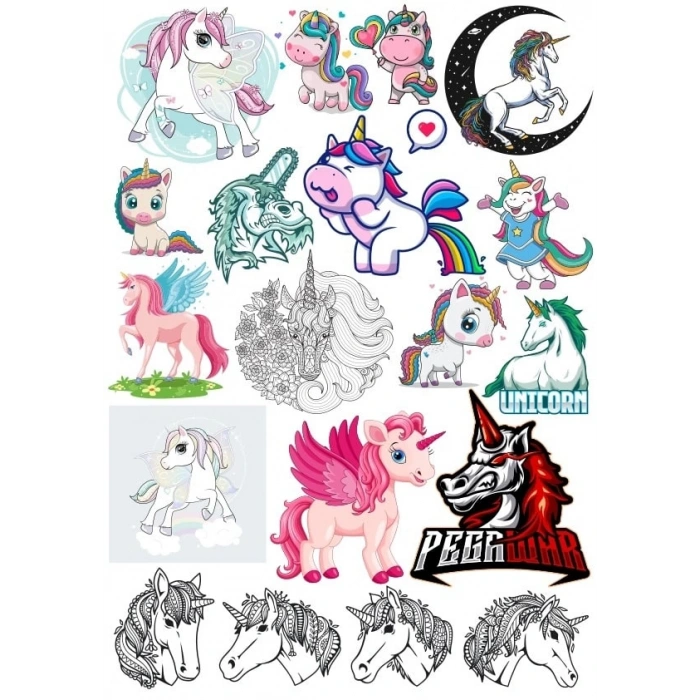 Pegasus Sticker Set 18 Parça Telefon, Tablet, Defter, Laptop Sticker