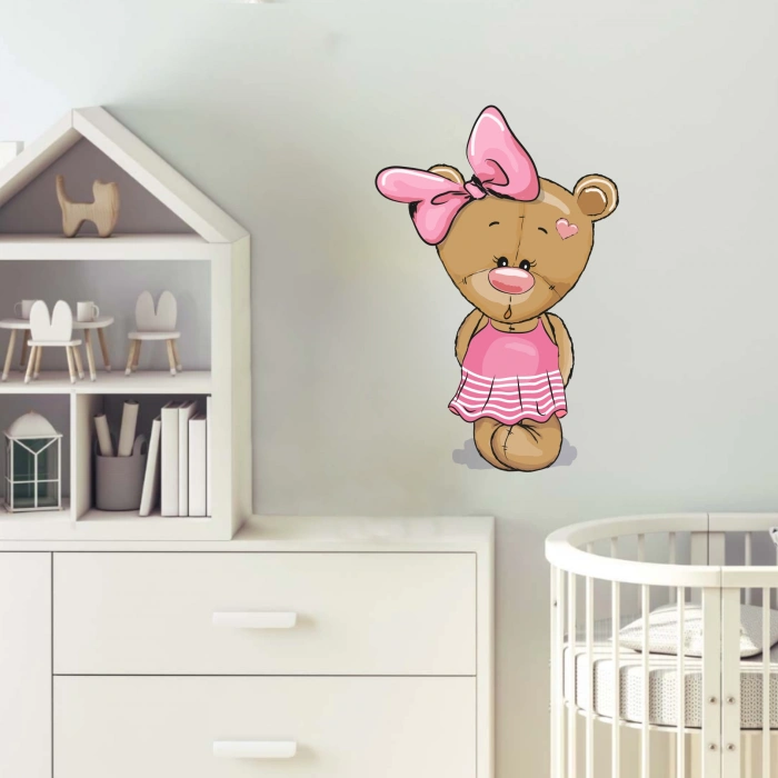 Pembe Elibseli Ayıcık Sticker