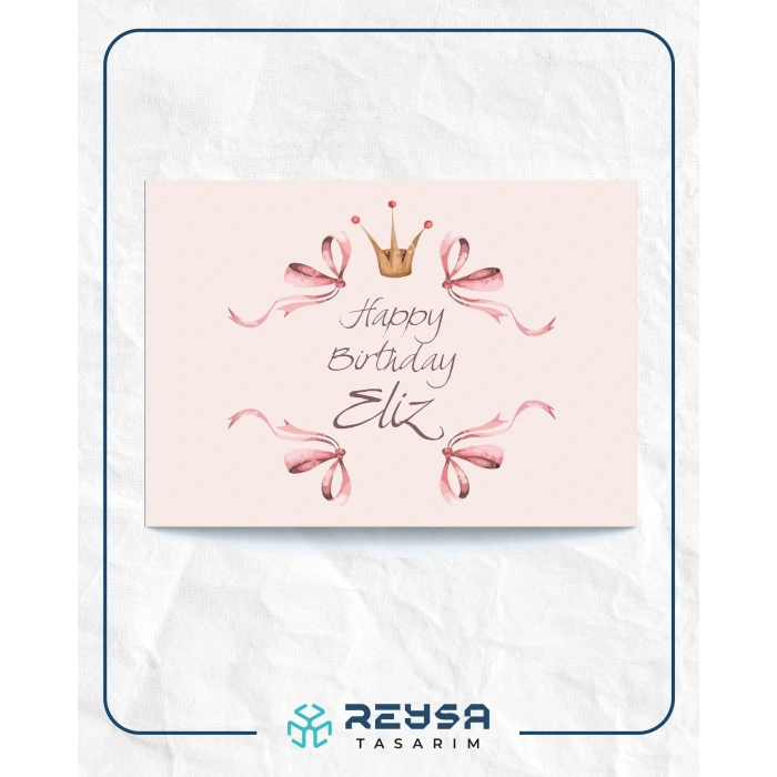 Pembe fiyonk Temalı Doğum Günü Afişi 50X70 cm