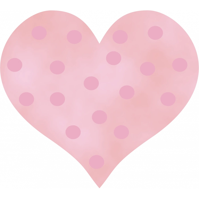 Pembe Puantiyeli Kalp Duvar Stickerı
