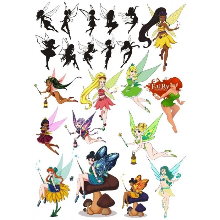 Peri Sticker Set-3 19 Parça Telefon, Tablet, Defter, Laptop Sticker