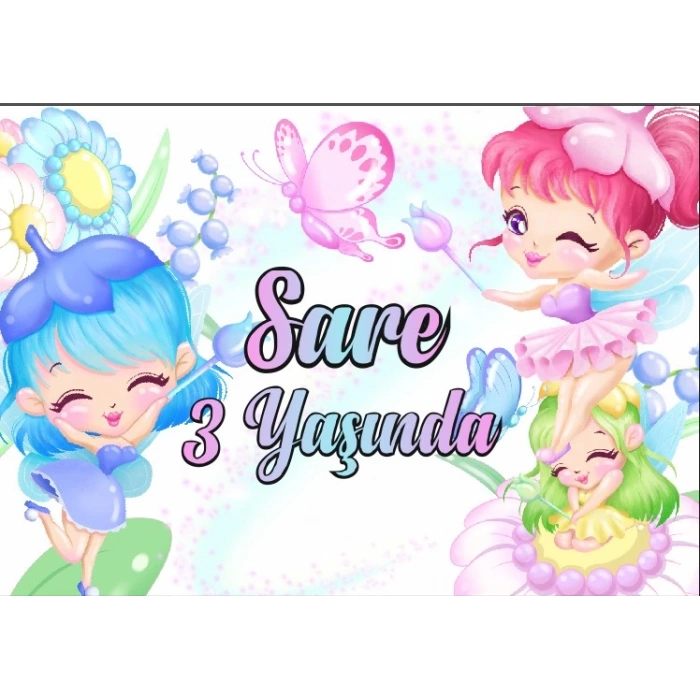 Peri Temalı Doğum Günü Afişi 70X100 cm