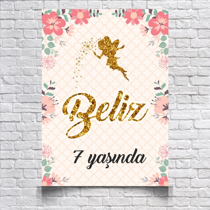 Peri Temalı Doğum Günü Afişi 70X100 cm