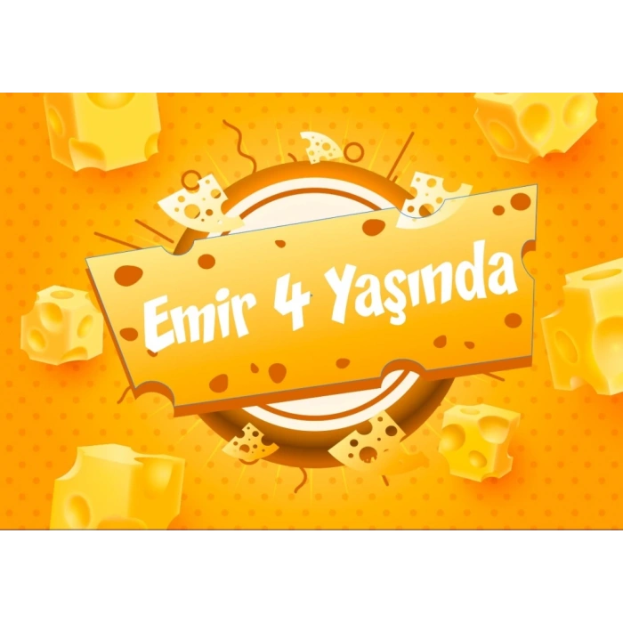 Peynir Temalı Doğum Günü Afişi 50X70 cm