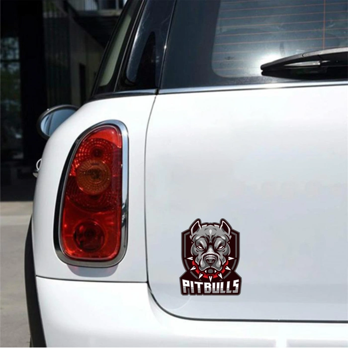 Pitbull Sticker 10x10 cmRenkli Sticker