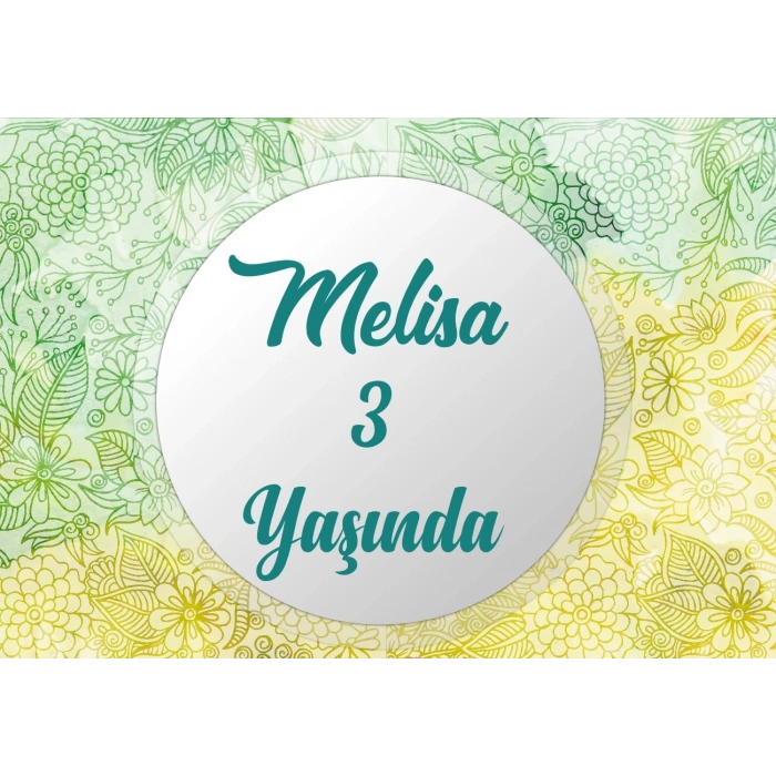 Yeşil ve Sarı Doğum Günü Afişi 100X150 cm