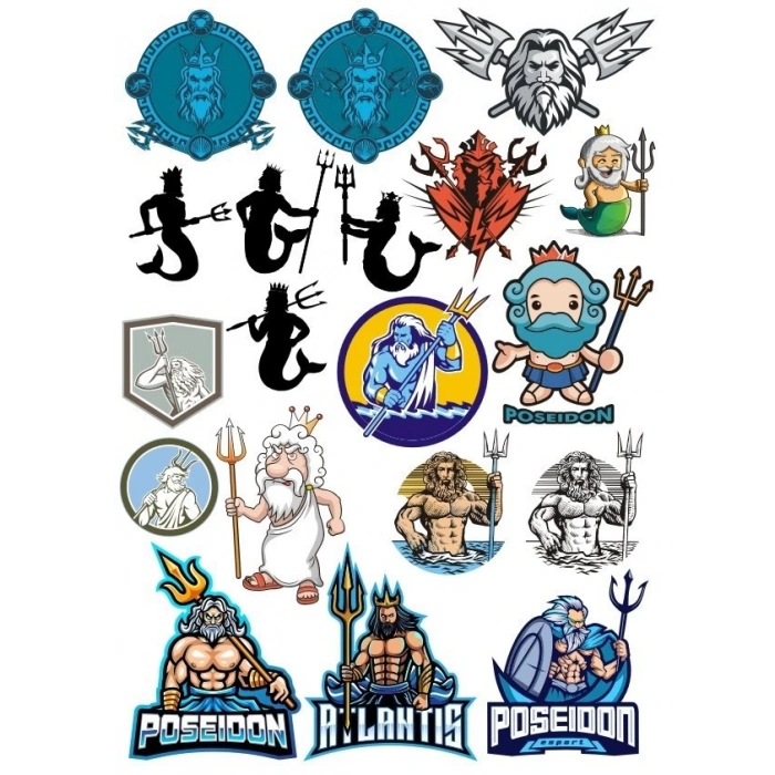 Poseidon Sticker Set-2 15 Parça Telefon, Tablet, Defter, Laptop Sticker