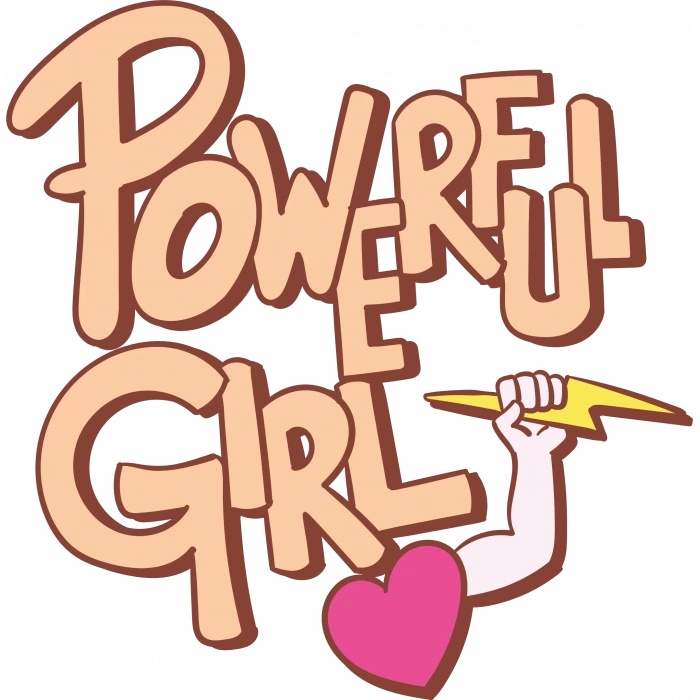 Powerful Girl Sticker 10x10 cmRenkli Sticker