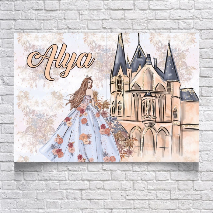 Prenses Temalı Doğum Günü Afişi 100X150 cm