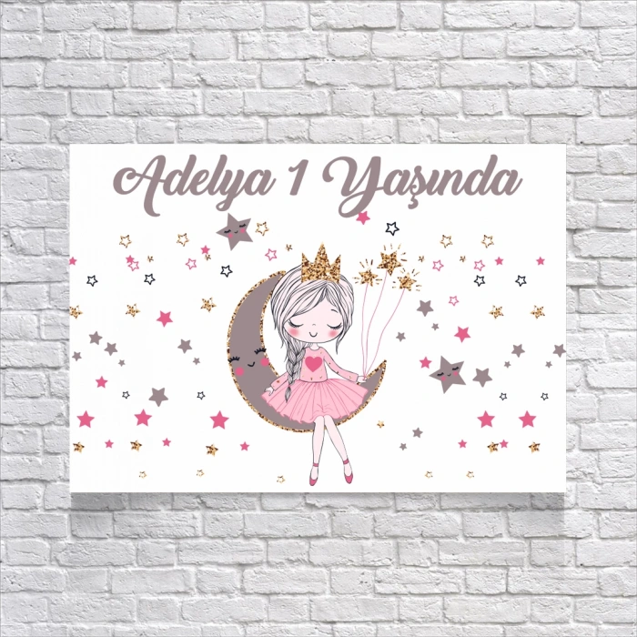 Prenses Temalı Doğum Günü Afişi 70X100 cm