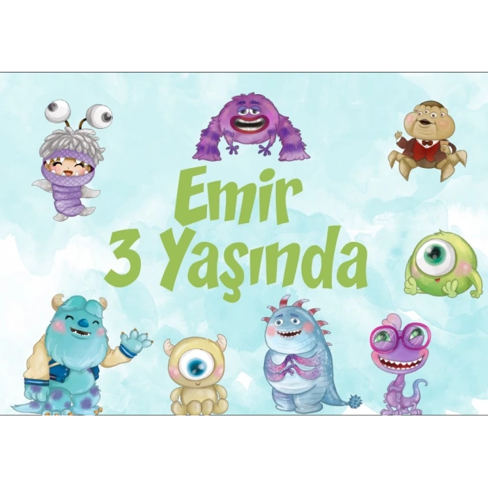 Canavarlar Doğum Günü Afişi 70X100 cm