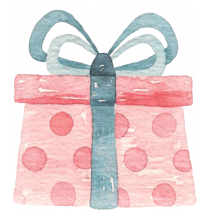 Puantiyeli Pembe Hediye Kutusu Duvar Stickerı