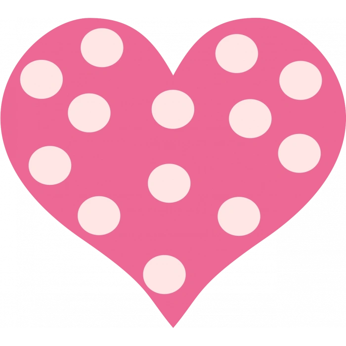 Puantiyeli Pembe Kalp Duvar Stickerı