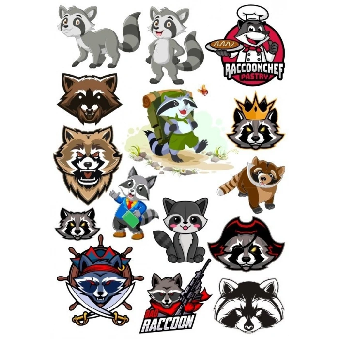 Racun Sticker Set-2 15 Parça Telefon, Tablet, Defter, Laptop Sticker