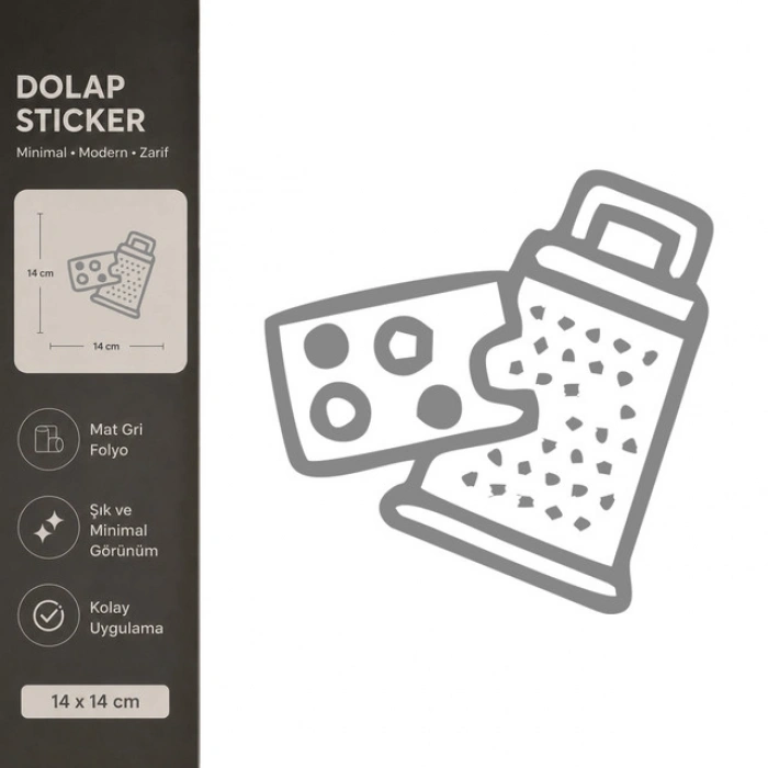 Rende Mat Gri Dekoratif Folyo Sticker 14x14 cm