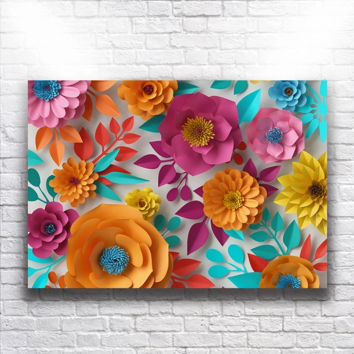 Renkli Çiçekler Kanvas
