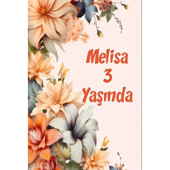 Renkli Çiçekler Temalı Doğum Günü Afişi -2 70X100 cm