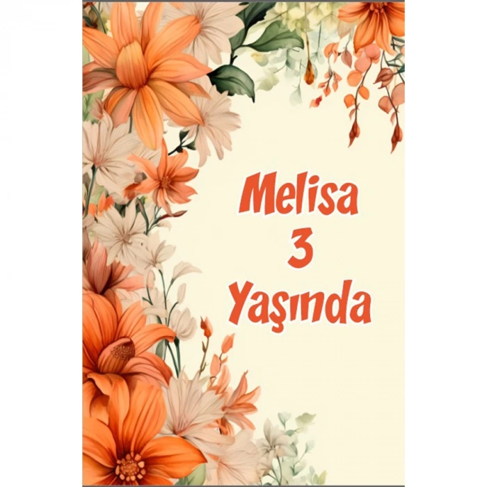 Renkli Çiçekler Temalı Doğum Günü Afişi -6 100X150 cm