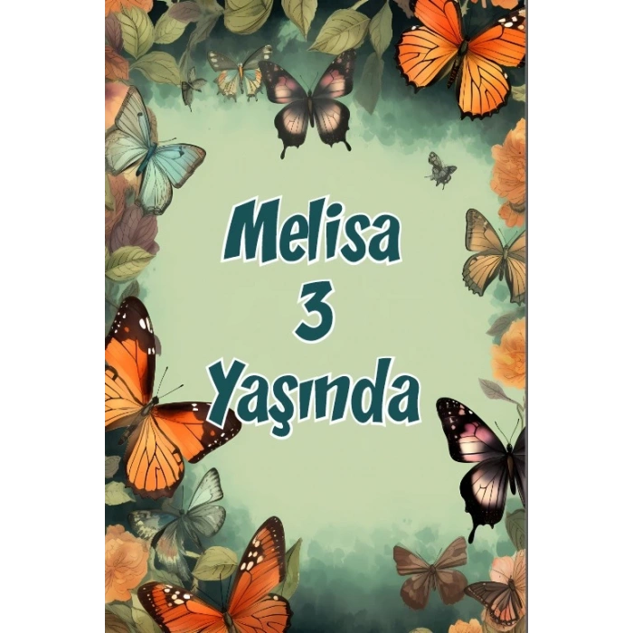 Renkli Kelebekler Temalı Doğum Günü Afişi -10 35X50 cm