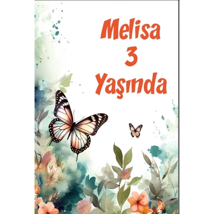 Renkli Kelebekler Temalı Doğum Günü Afişi -13 35X50 cm