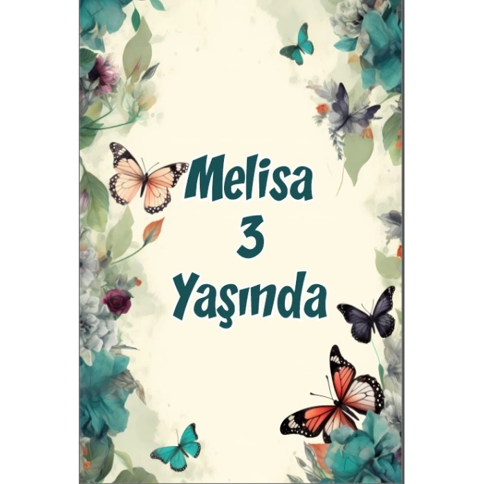 Renkli Kelebekler Temalı Doğum Günü Afişi -3 50X70 cm