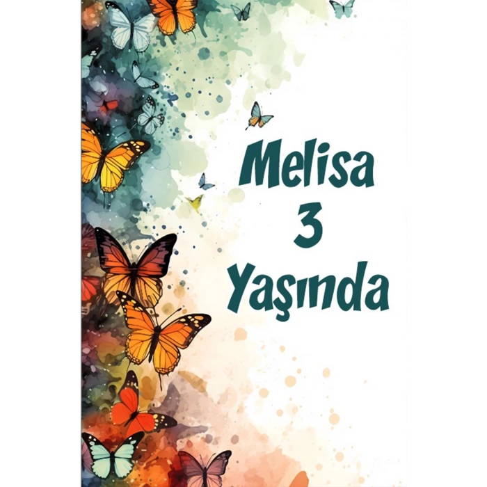 Renkli Kelebekler Temalı Doğum Günü Afişi -7 70X100 cm