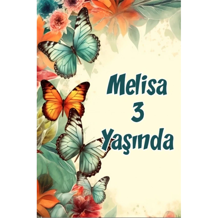 Renkli Kelebekler Temalı Doğum Günü Afişi -8 35X50 cm