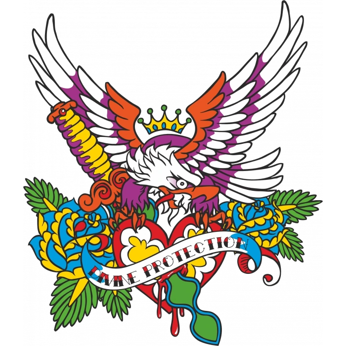 Renkli Papağan Sticker 10x10 cmRenkli Sticker