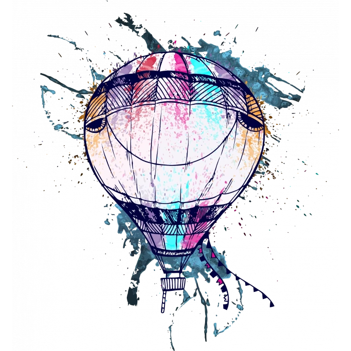 Renkli Uçan Balon Sticker 10x10 cmRenkli Sticker