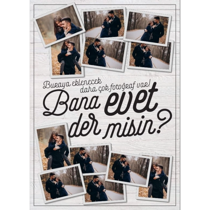 Resimli Bana Evet Dermisin Afişi 100x150 Cm