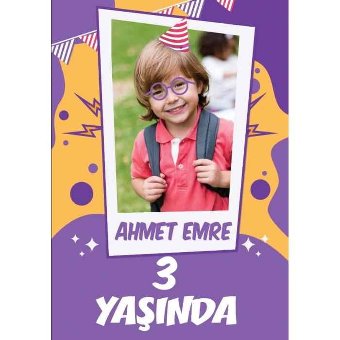 Resimli doğum günü afişi 50X70 cm