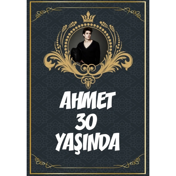 Resimli Klasik Temalı 30 Yaş Doğum Günü Afişi 50X70 cm