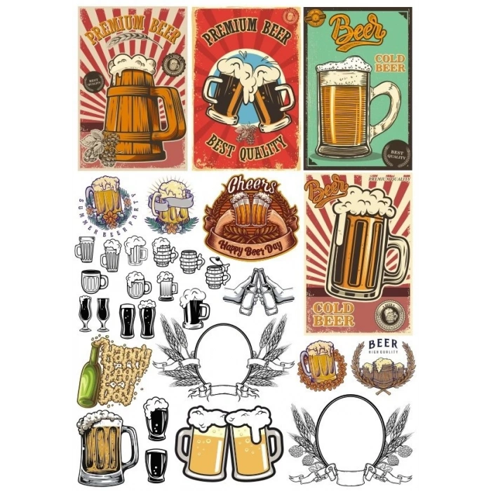 Retro Bira Sticker Set 20 Parça Telefon, Tablet, Defter, Laptop Sticker