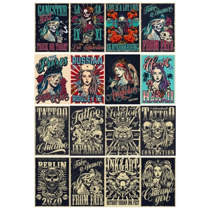 Retro Russian Poster Sticker 12 Parça Telefon, Tablet, Defter, Laptop Sticker