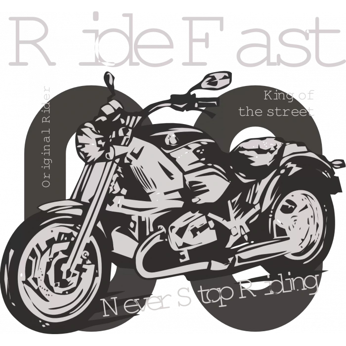 Ride Fast 2 Sticker 10x10 cmRenkli Sticker