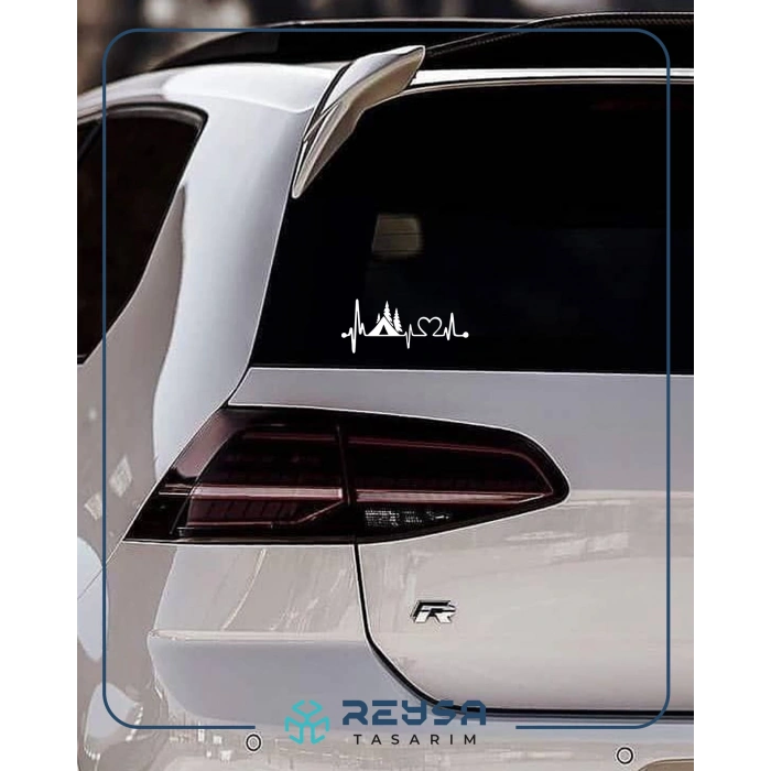 Ritim Kamp Karavan Sticker 17x17 Cm Beyaz