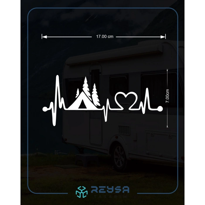 Ritim Kamp Karavan Sticker 17x17 Cm Beyaz