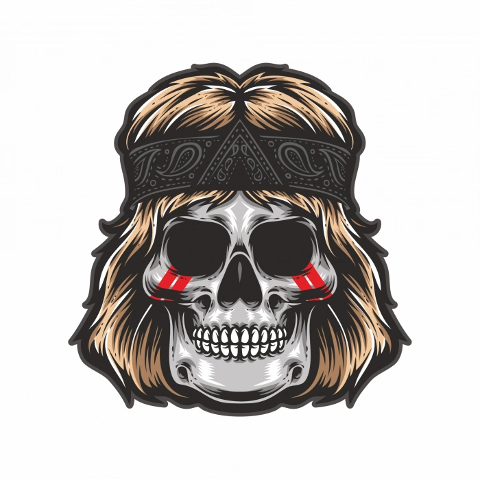 rockc? iskelet 2 Sticker 10x10 cmRenkli Sticker